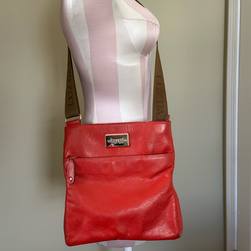 Luz Da Lua Red Leather Crossbody Bag Brazil Designer Purse
